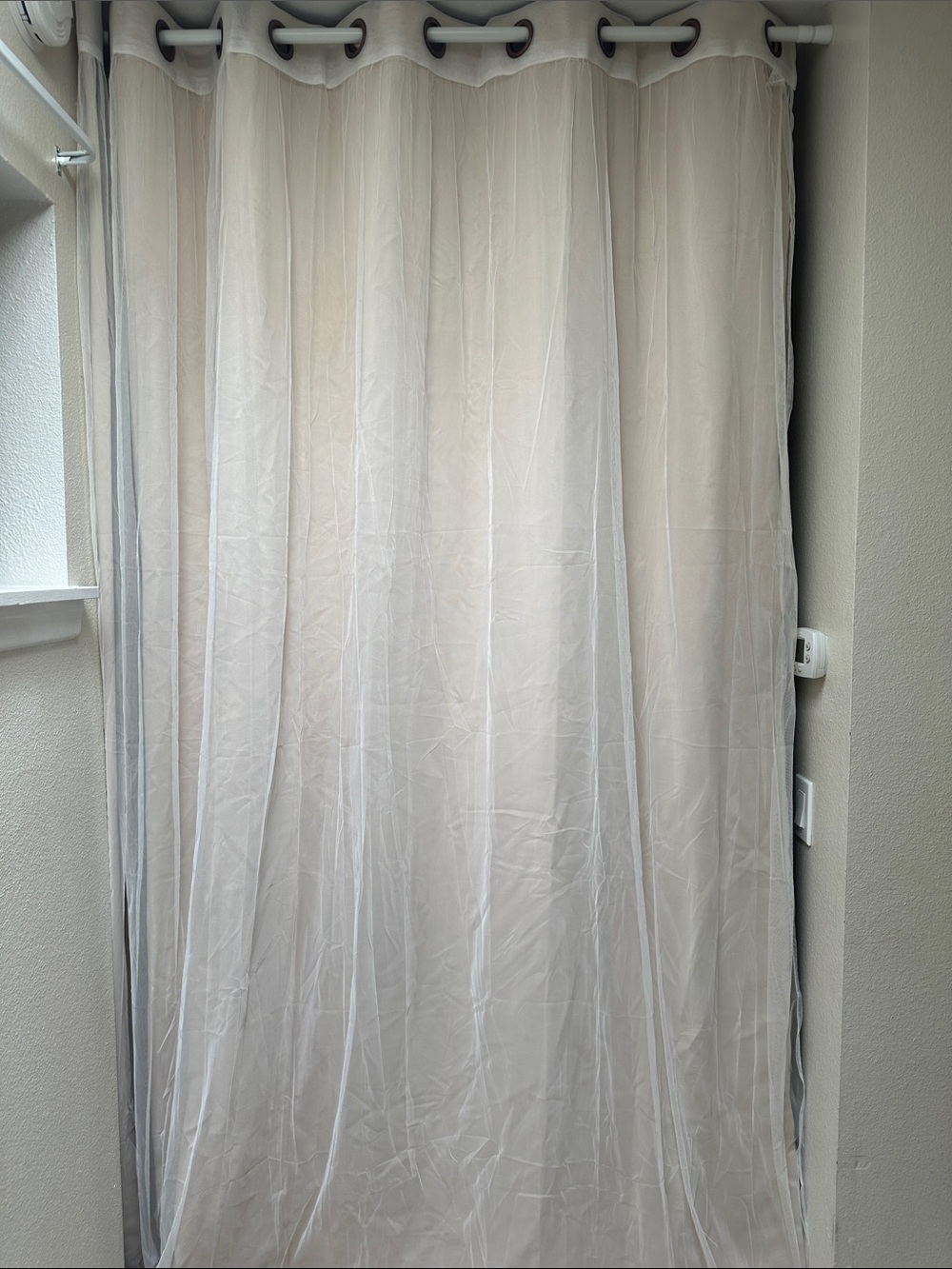 8 feet long Light Cream Grommet-Top blackout Curtain Panel